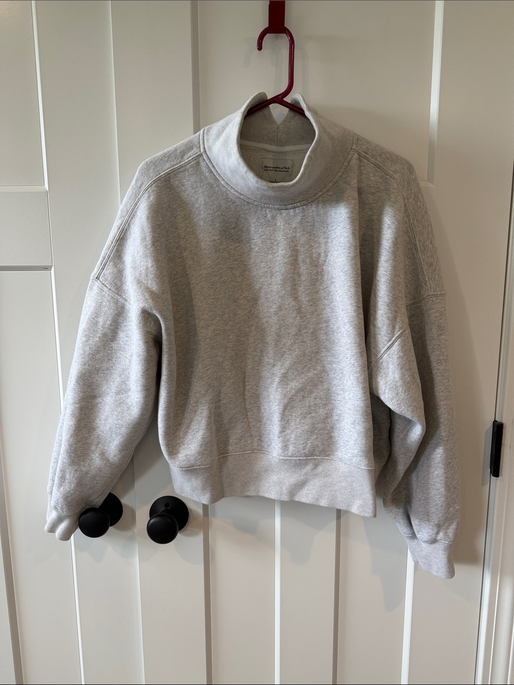 Abercrombie & Fitch Light Gray Mock Neck Sweatshirt